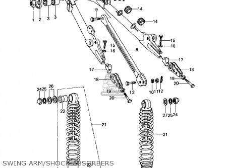 SWING ARM/SHOCK ABSORBERS - KZ650D1 SR 1978 USA CANADA