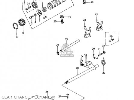 GEAR CHANGE MECHANISM - KZ650D1 SR 1978 USA CANADA