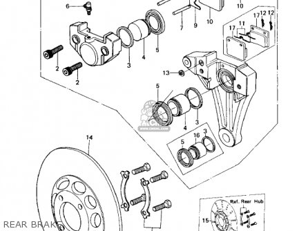 REAR BRAKE - KZ650D1 SR 1978 USA CANADA