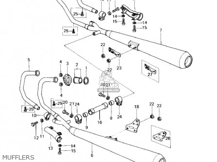 MUFFLERS - KZ650D1 SR 1978 USA CANADA