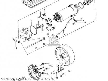 GENERATOR/STARTER MOTOR - KZ650D1 SR 1978 USA CANADA