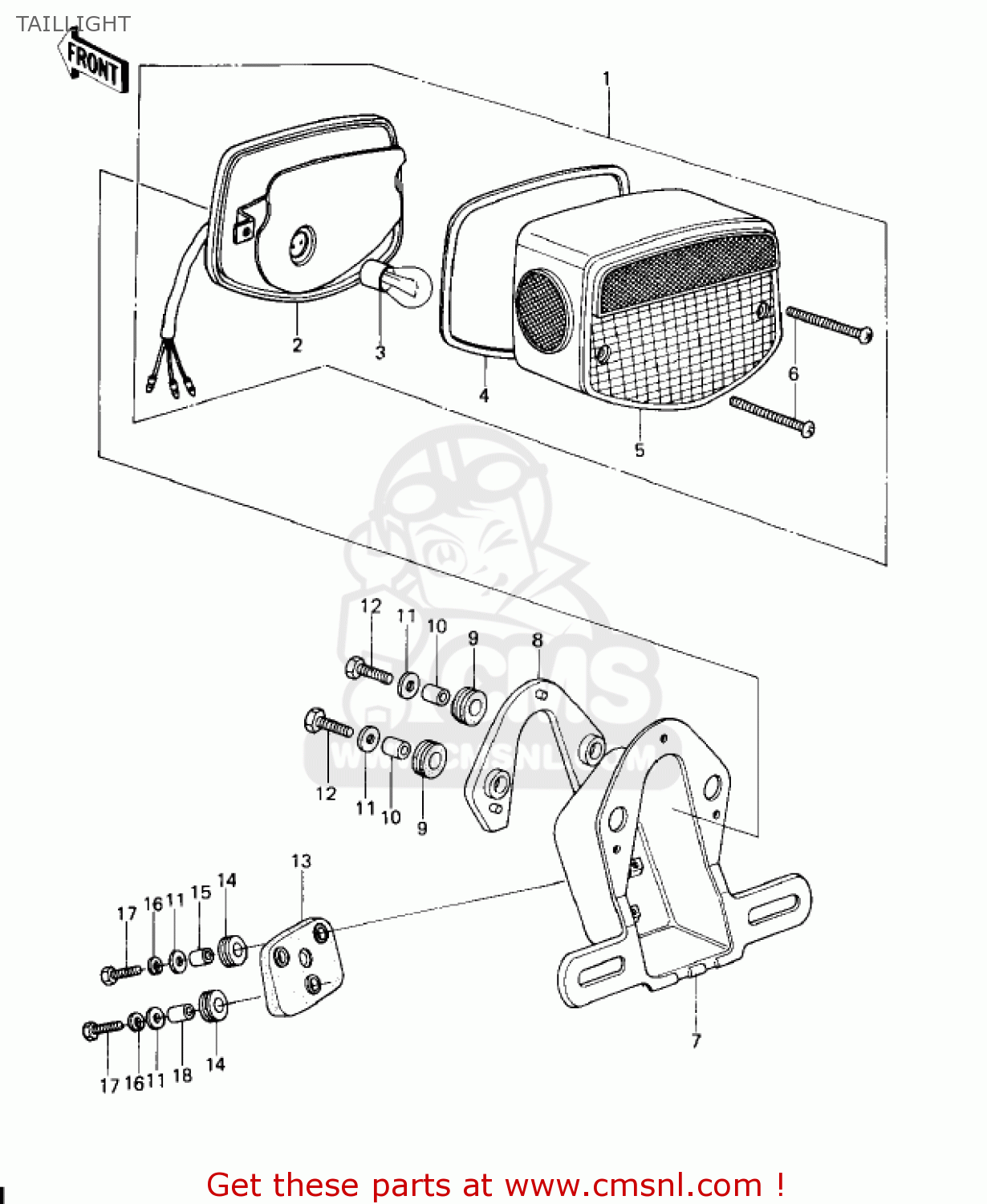 TAILLIGHT KZ650D1A SR 1978 USA CANADA