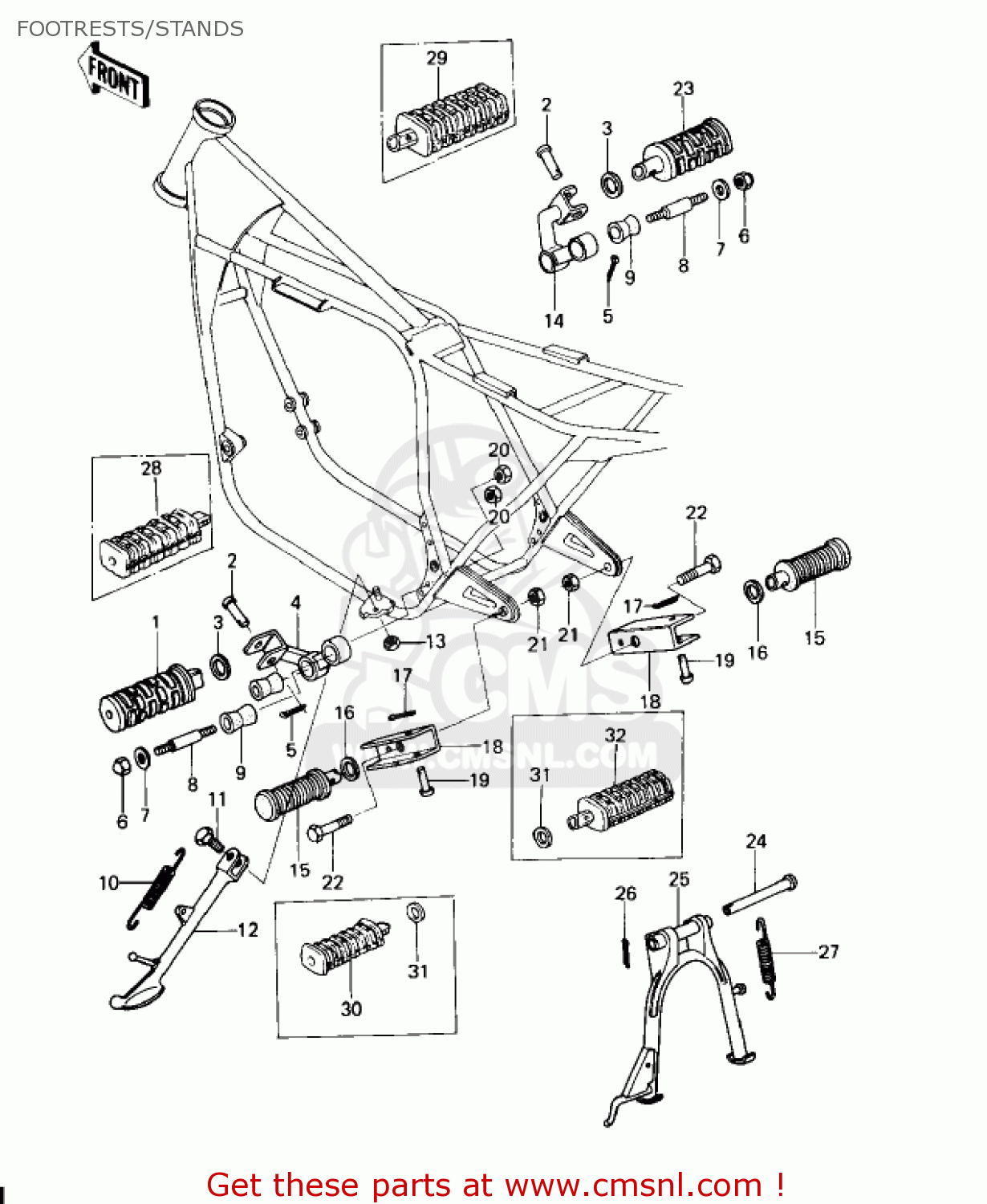 FOOTRESTS/STANDS KZ650D1A SR 1978 USA CANADA