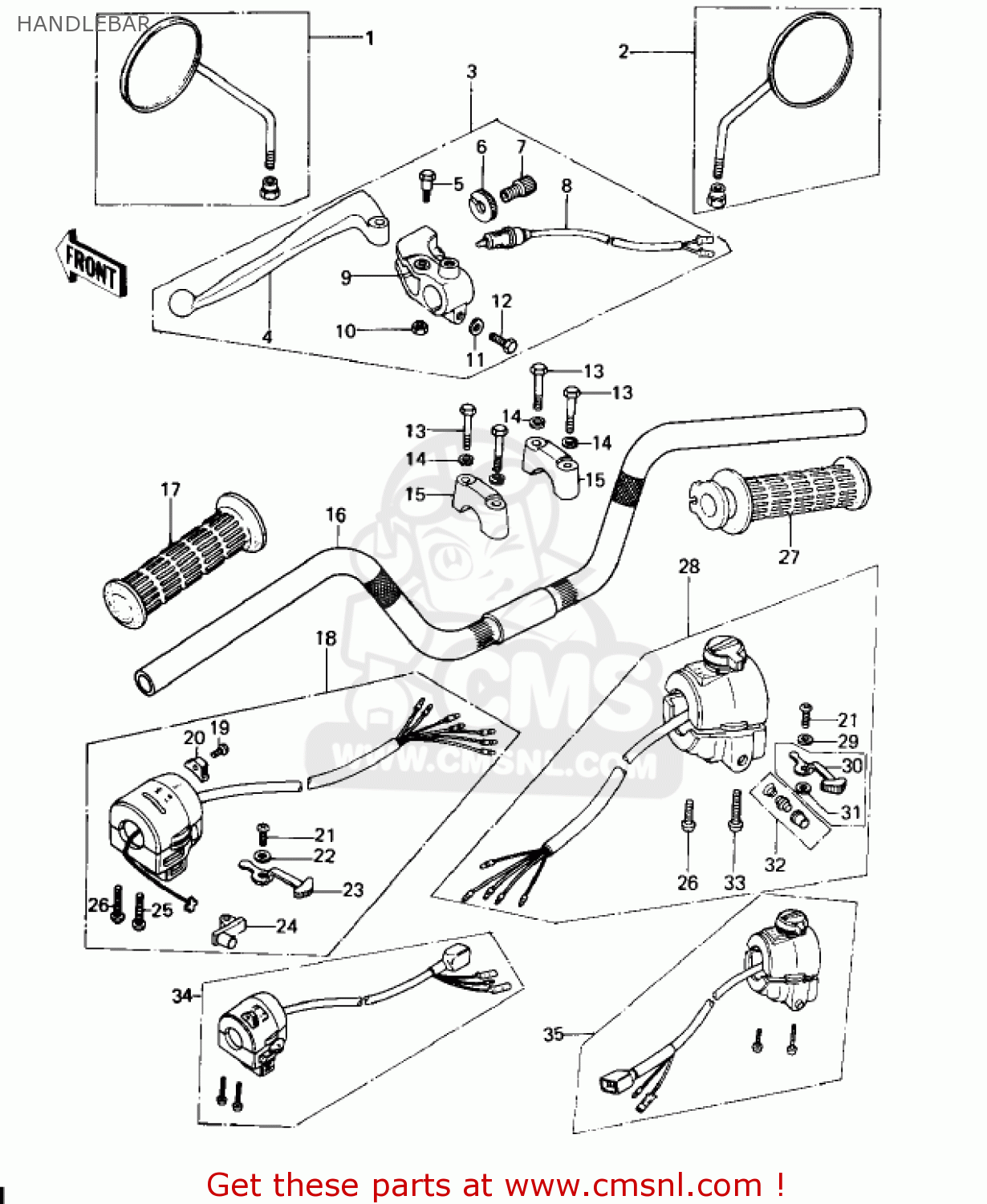 HANDLEBAR KZ650D1A SR 1978 USA CANADA