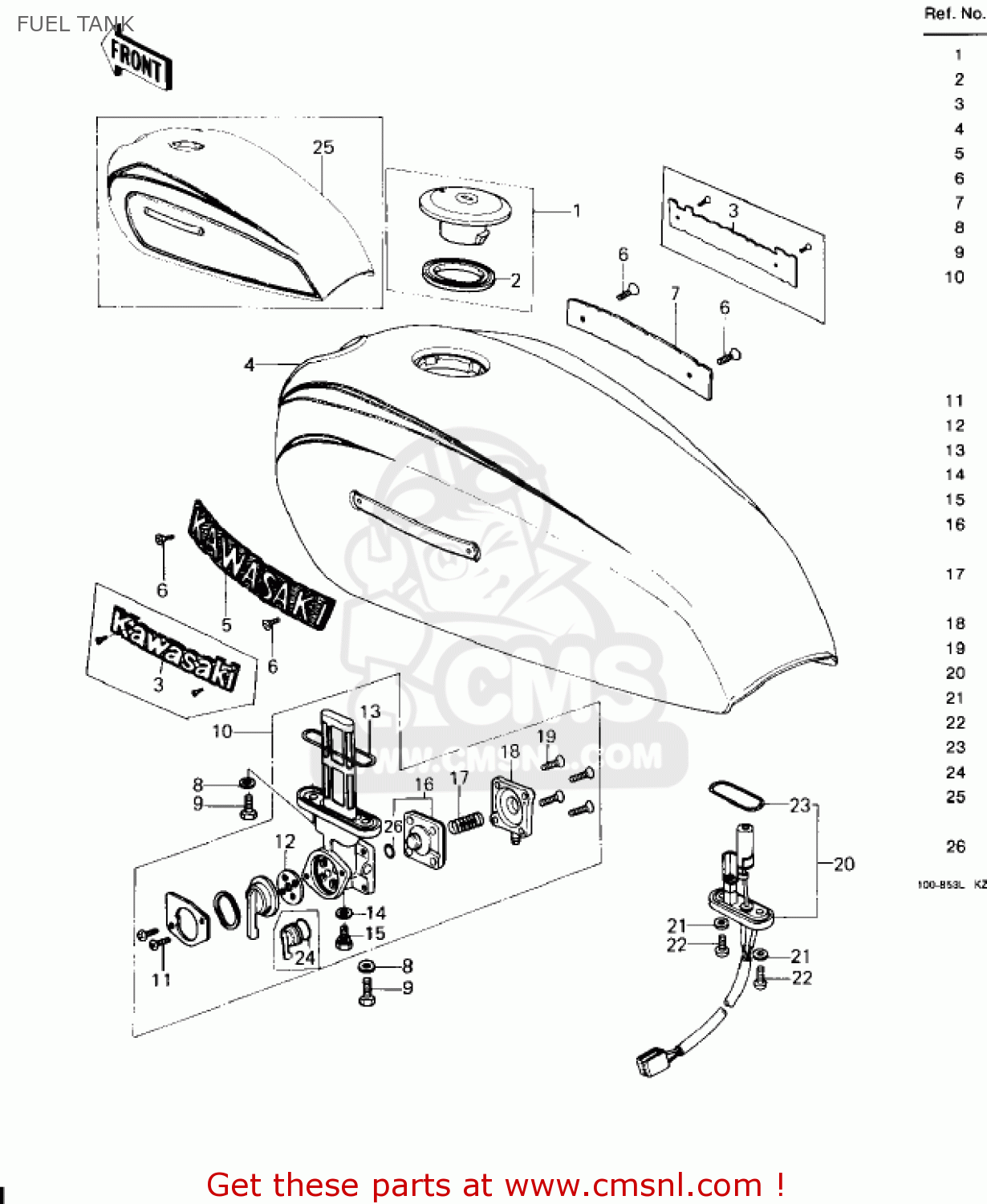 FUEL TANK KZ650D1A SR 1978 USA CANADA