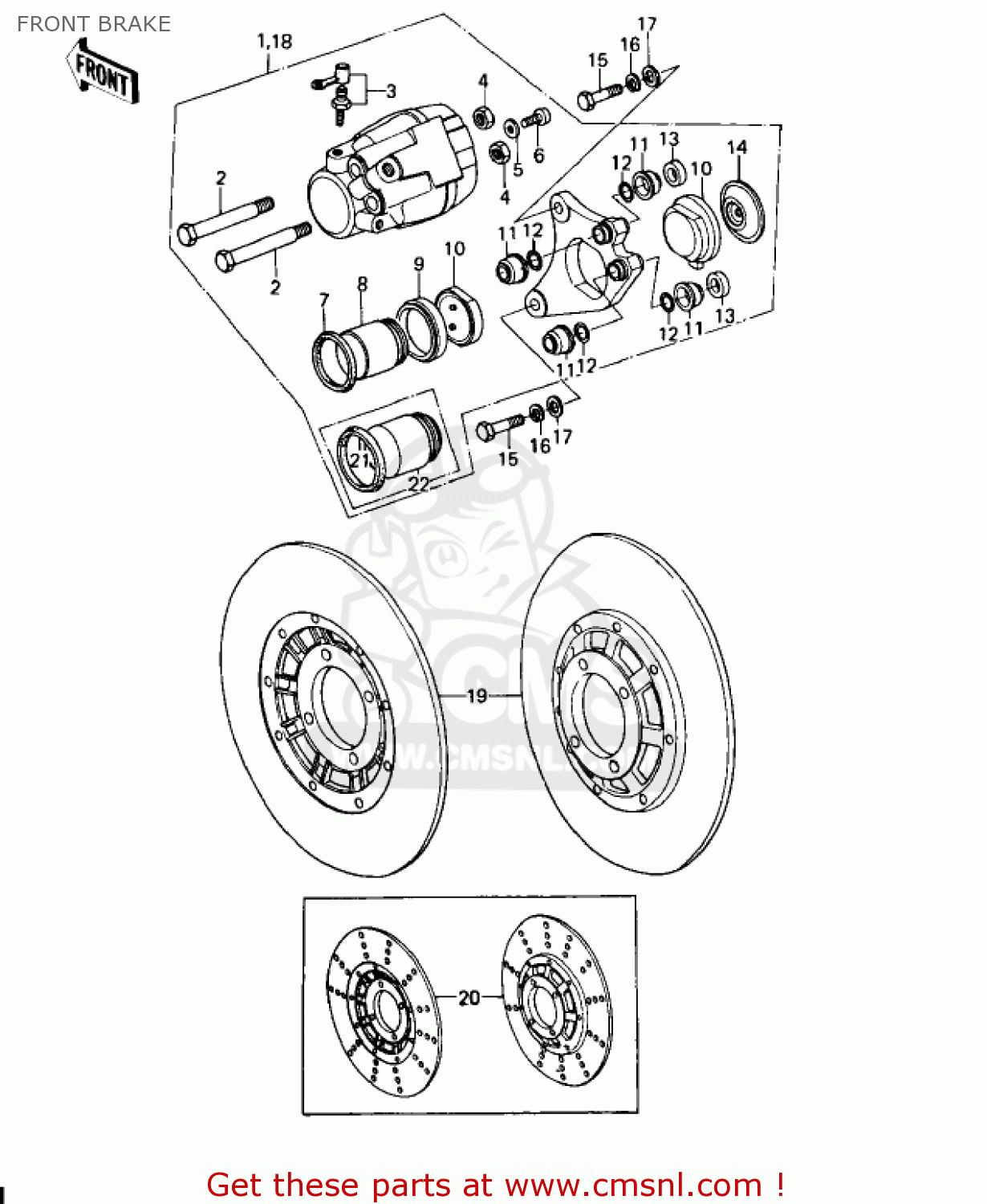 FRONT BRAKE KZ650D1A SR 1978 USA CANADA