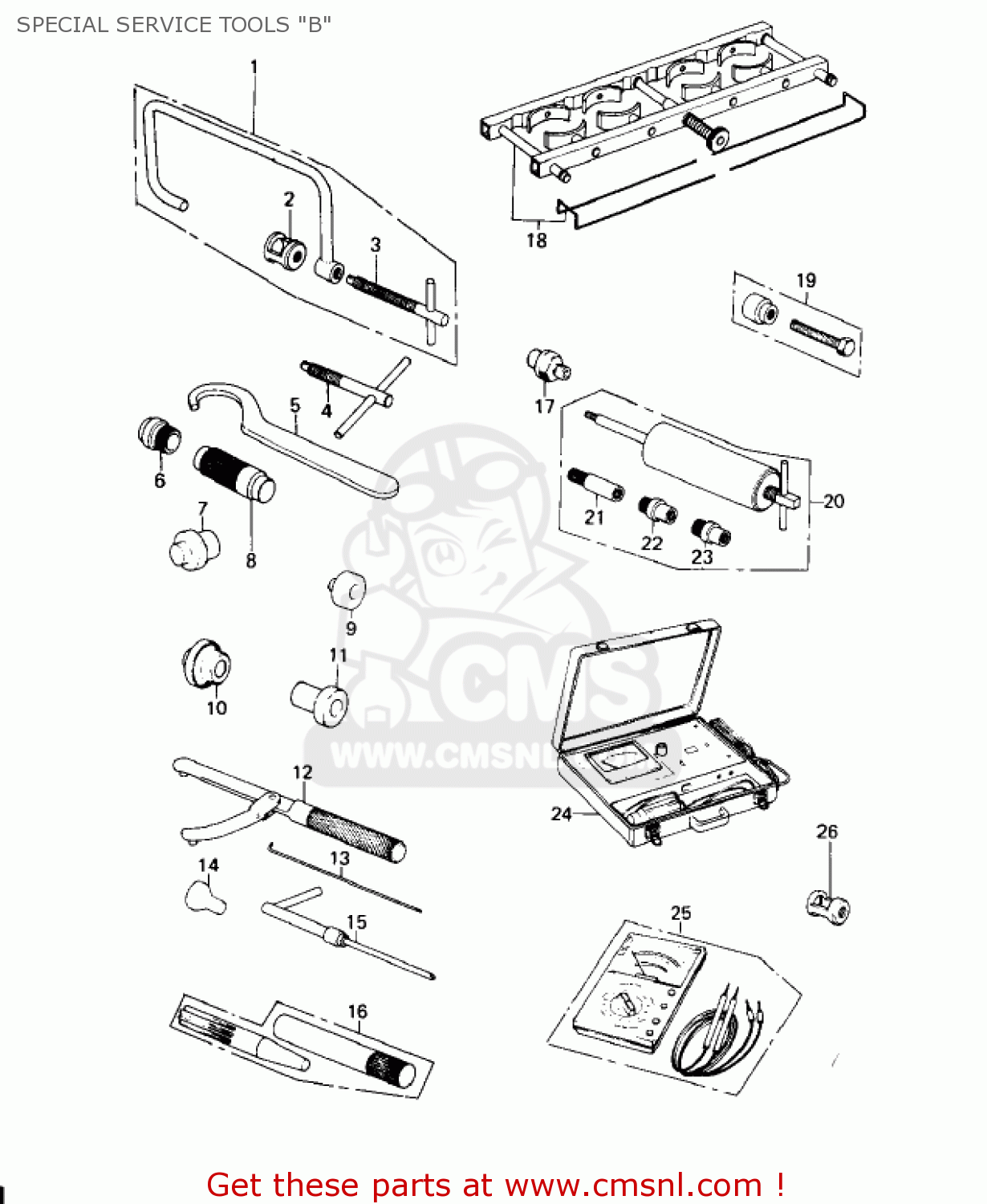 SPECIAL SERVICE TOOLS "B" KZ650D1A SR 1978 USA CANADA