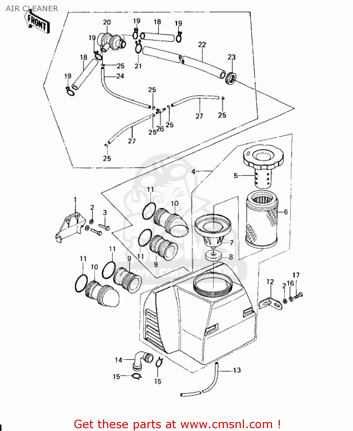 AIR CLEANER KZ650D1A SR 1978 USA CANADA