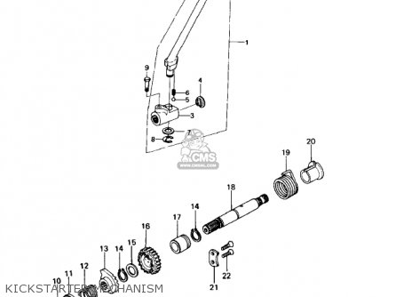 KICKSTARTER MECHANISM - KZ650D1A SR 1978 USA CANADA