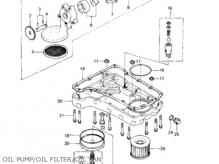 OIL PUMP/OIL FILTER/OIL PAN - KZ650D1A SR 1978 USA CANADA