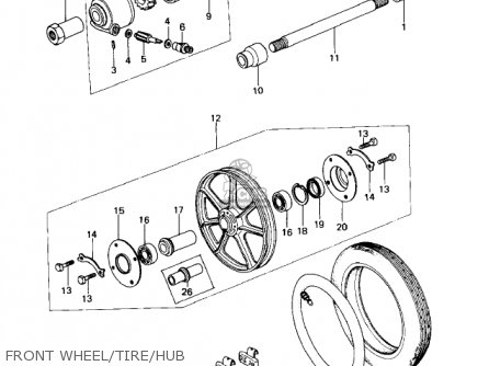 FRONT WHEEL/TIRE/HUB - KZ650D1A SR 1978 USA CANADA