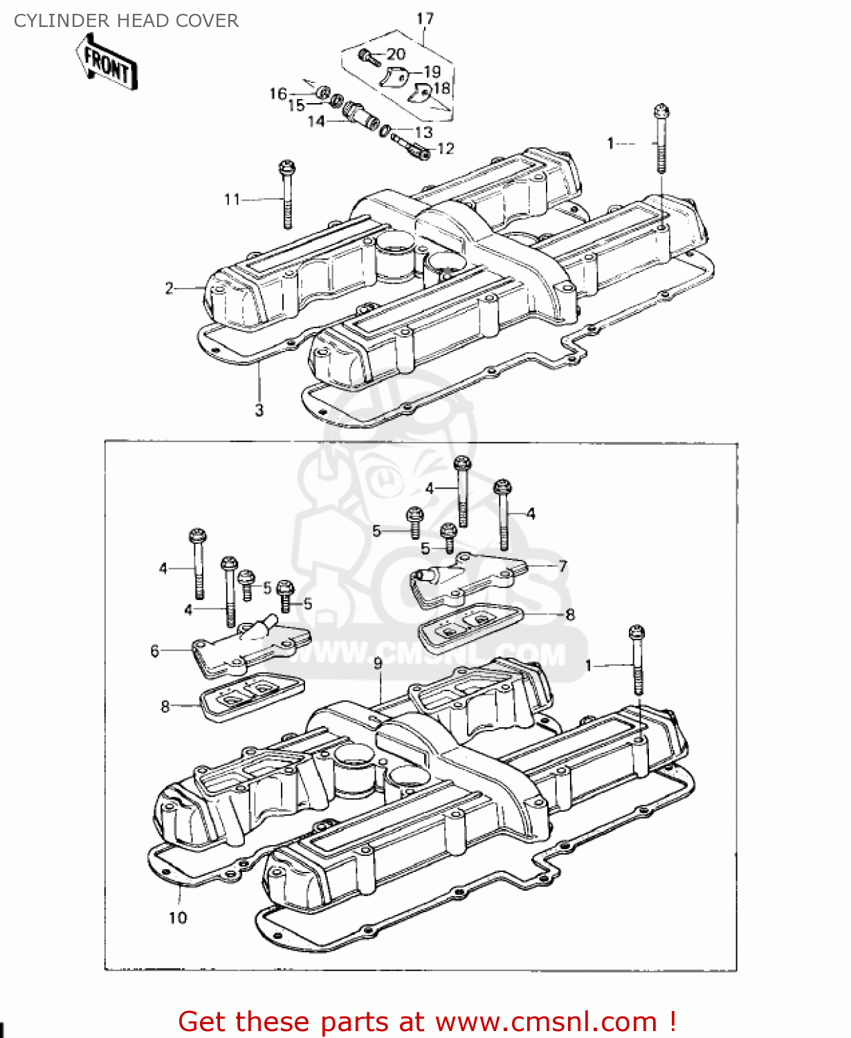 CYLINDER HEAD COVER KZ650D2 SR 1979 USA CANADA