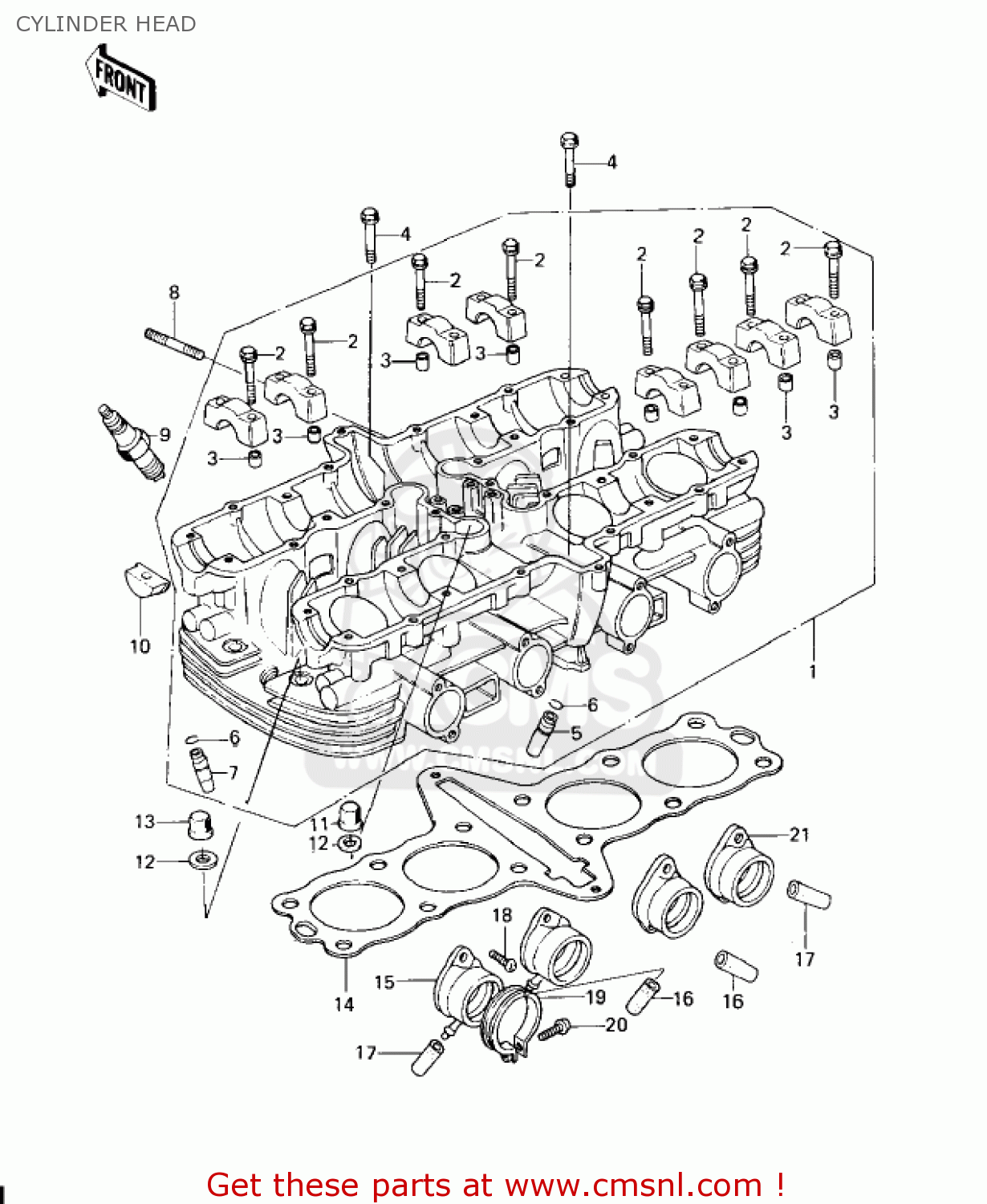CYLINDER HEAD KZ650D2 SR 1979 USA CANADA