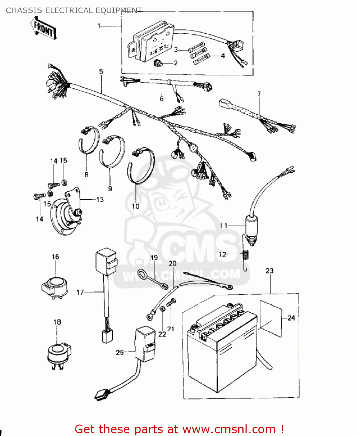 CHASSIS ELECTRICAL EQUIPMENT KZ650D2 SR 1979 USA CANADA