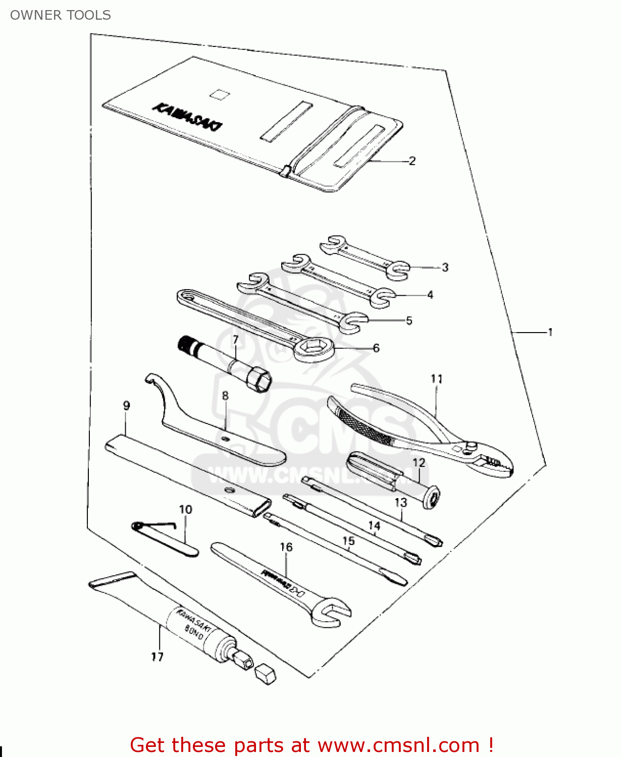 OWNER TOOLS KZ650D2 SR 1979 USA CANADA