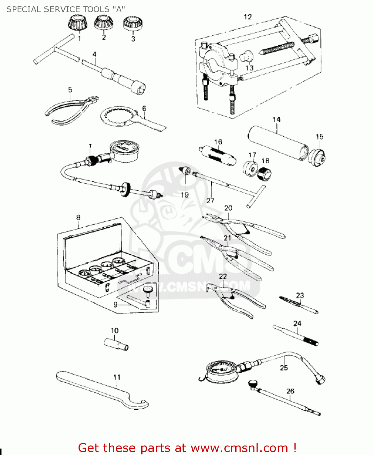 SPECIAL SERVICE TOOLS "A" KZ650D2 SR 1979 USA CANADA