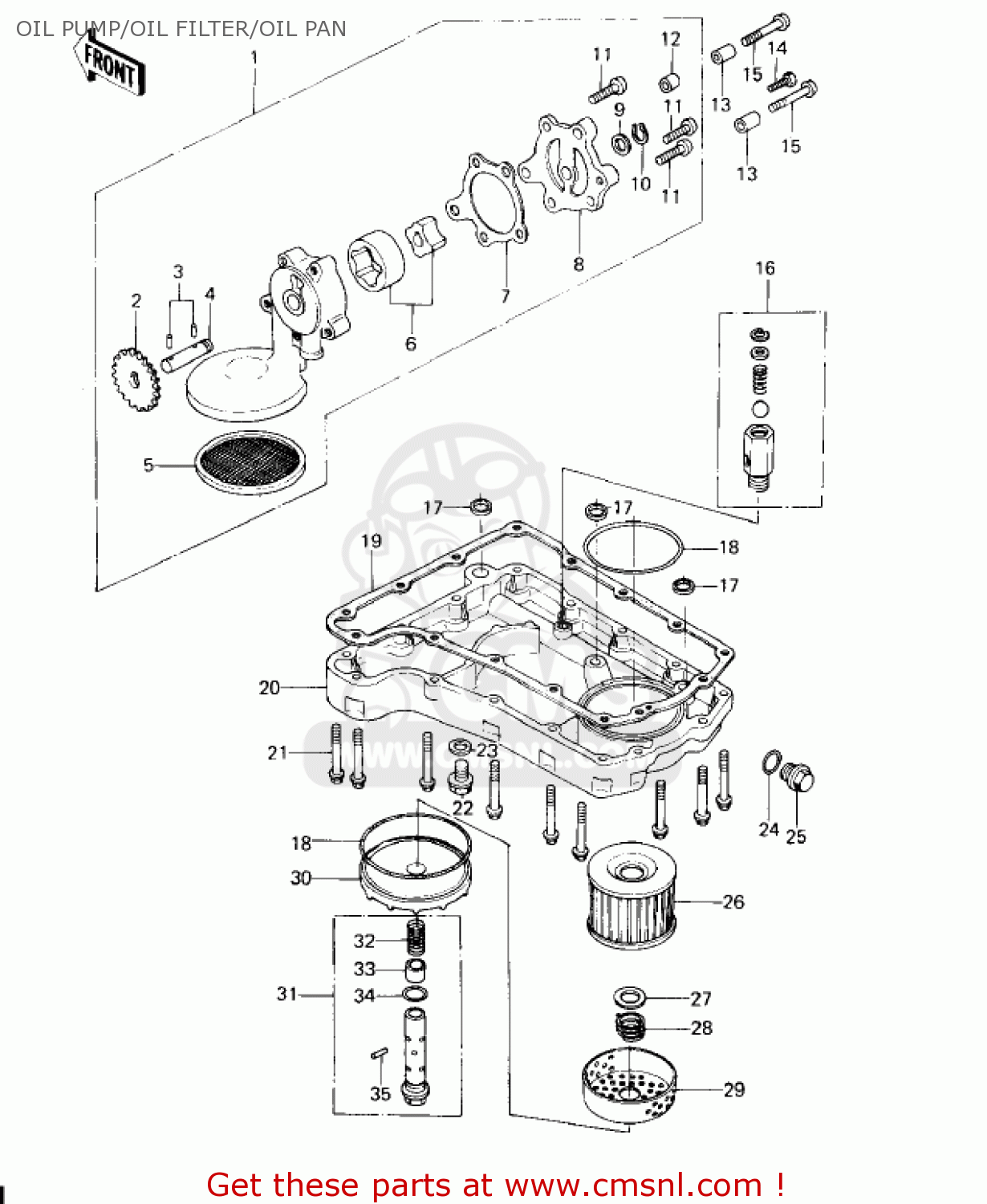 OIL PUMP/OIL FILTER/OIL PAN KZ650D2 SR 1979 USA CANADA