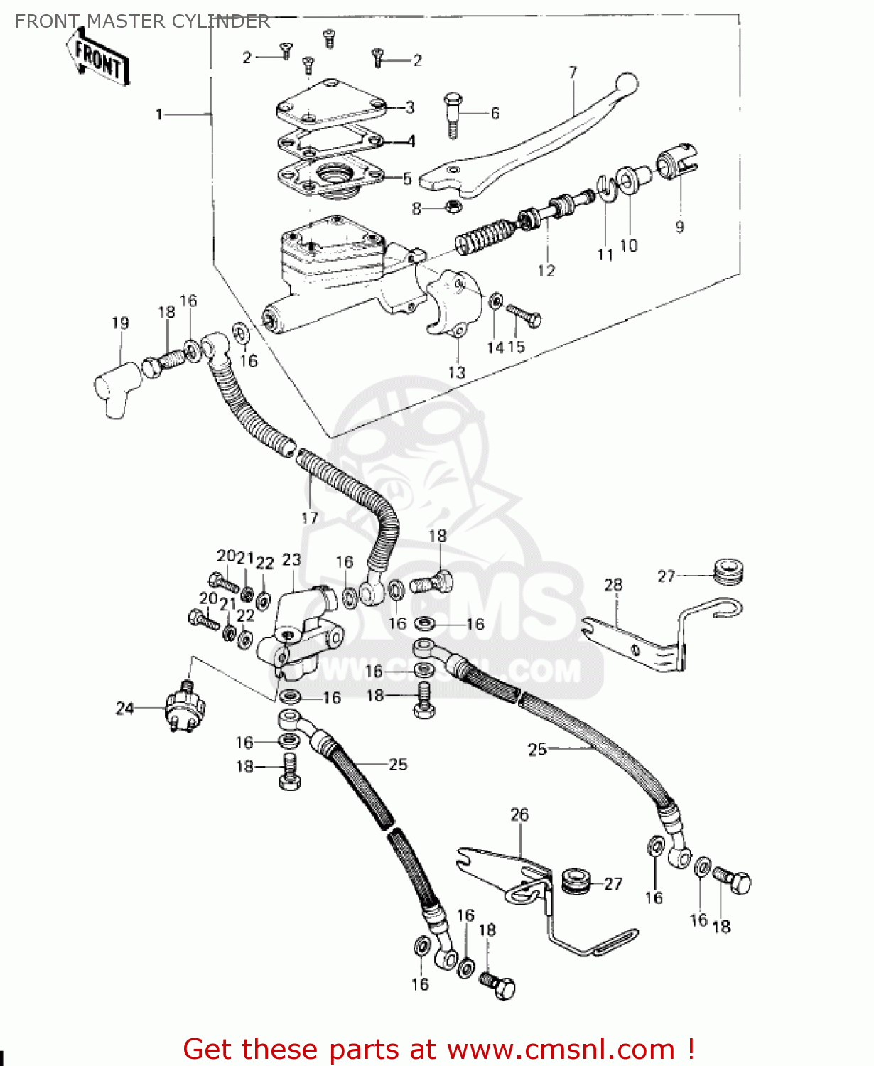 FRONT MASTER CYLINDER KZ650D2 SR 1979 USA CANADA
