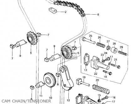CAM CHAIN/TENSIONER - KZ650D2 SR 1979 USA CANADA