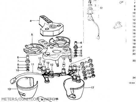 METERS/IGNITION SWITCH - KZ650D2 SR 1979 USA CANADA