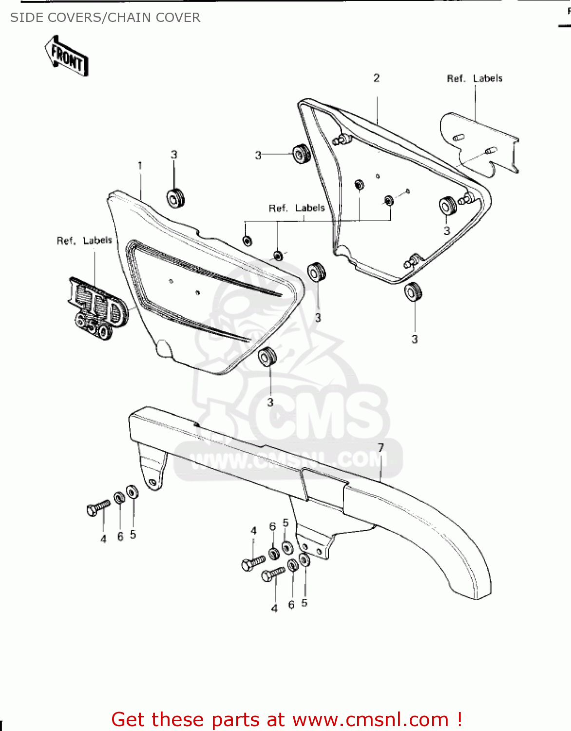SIDE COVERS/CHAIN COVER KZ650E1 LTD 1980 USA / MPH