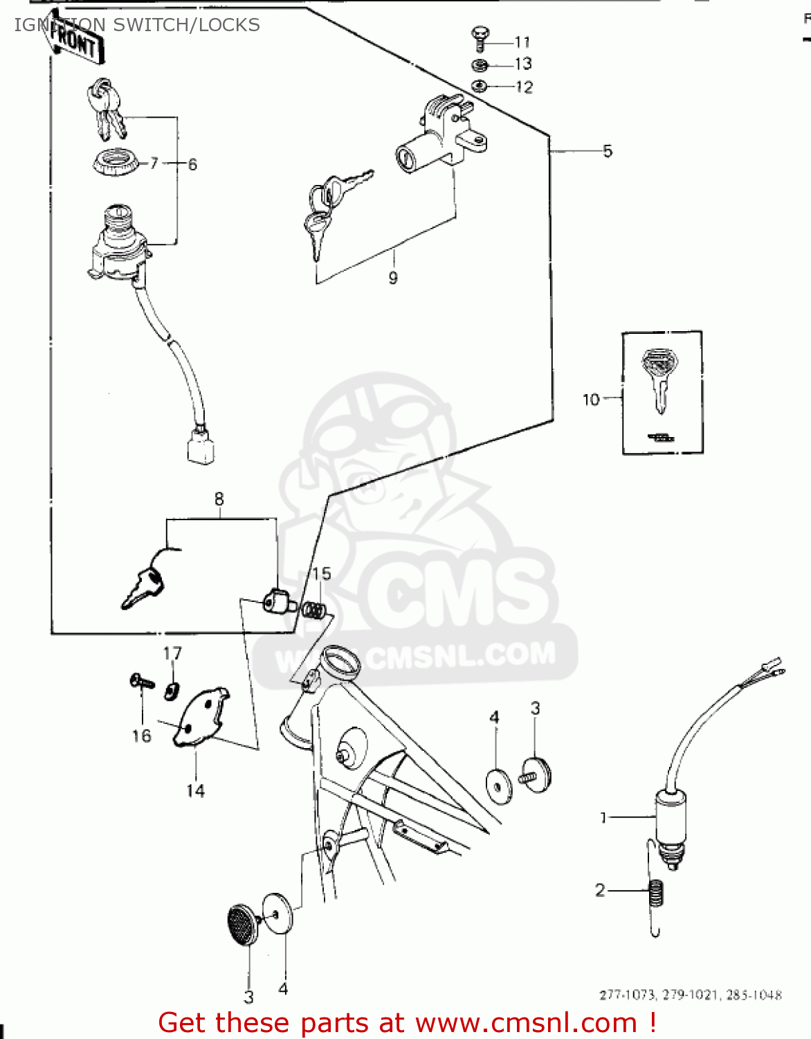 IGNITION SWITCH/LOCKS KZ650E1 LTD 1980 USA / MPH