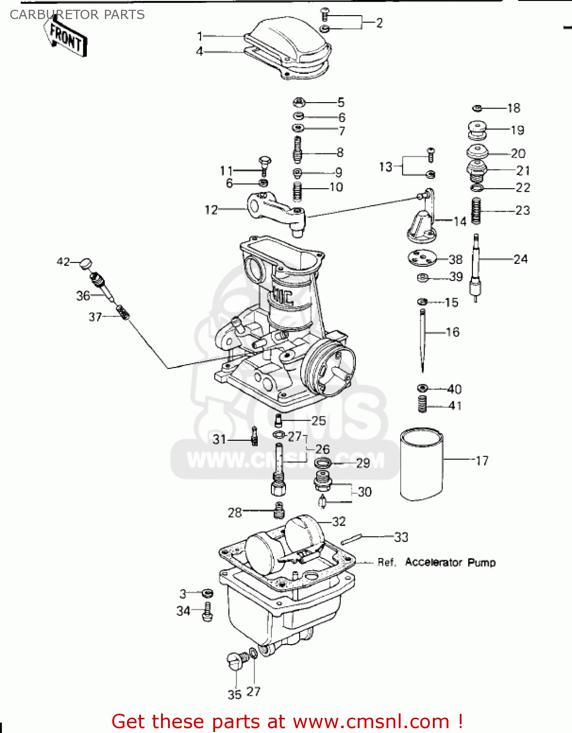 CARBURETOR PARTS KZ650E1 LTD 1980 USA / MPH