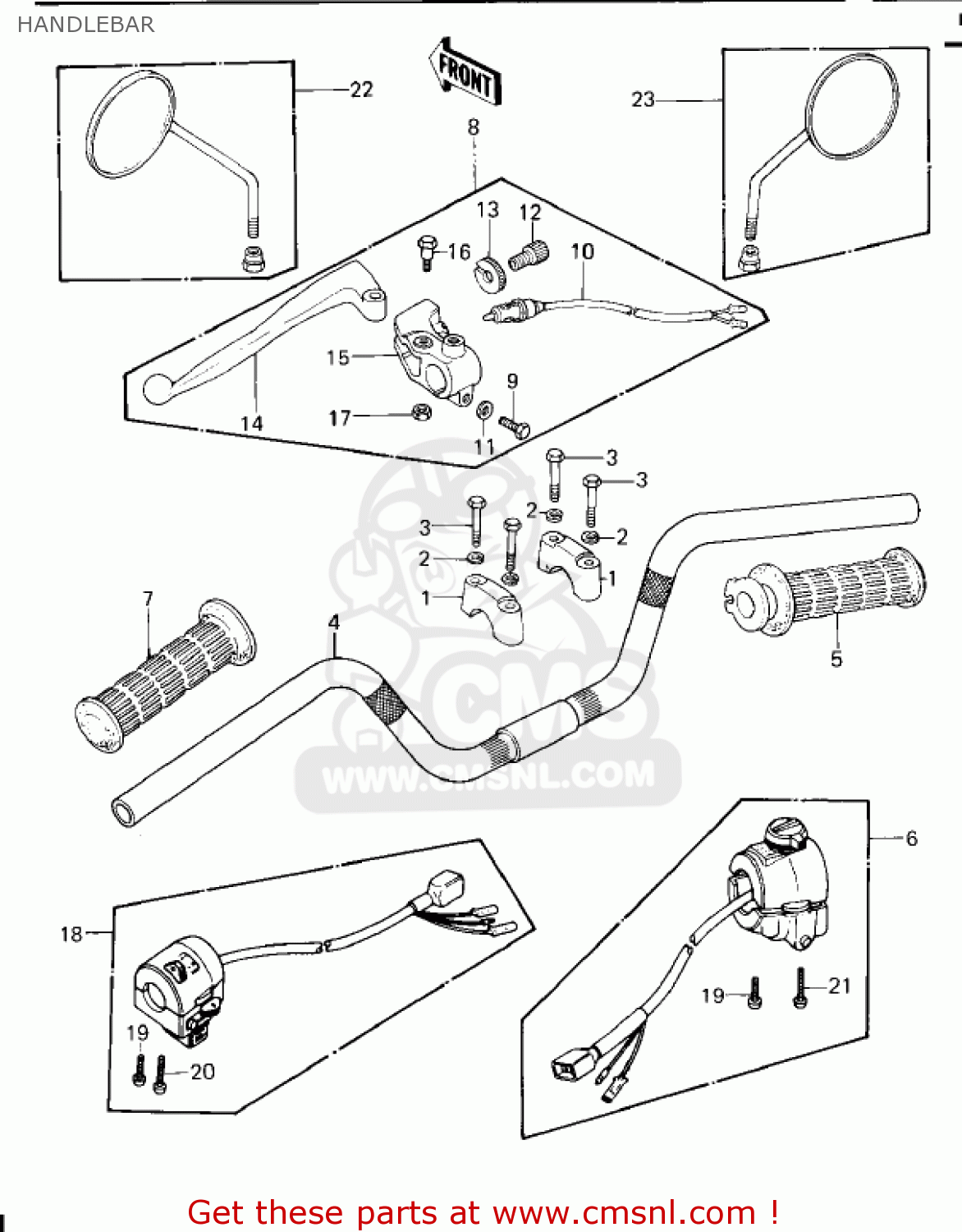 HANDLEBAR KZ650E1 LTD 1980 USA / MPH