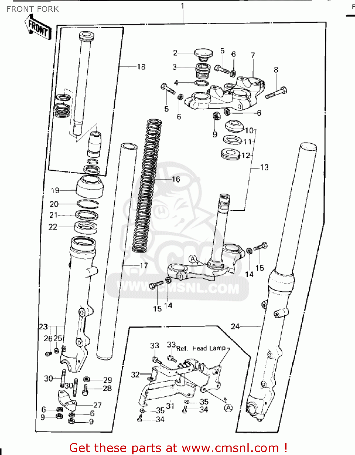 FRONT FORK KZ650E1 LTD 1980 USA / MPH