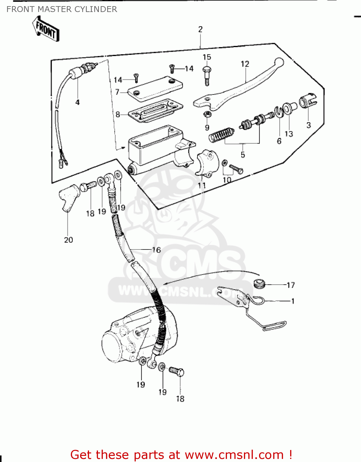 FRONT MASTER CYLINDER KZ650E1 LTD 1980 USA / MPH