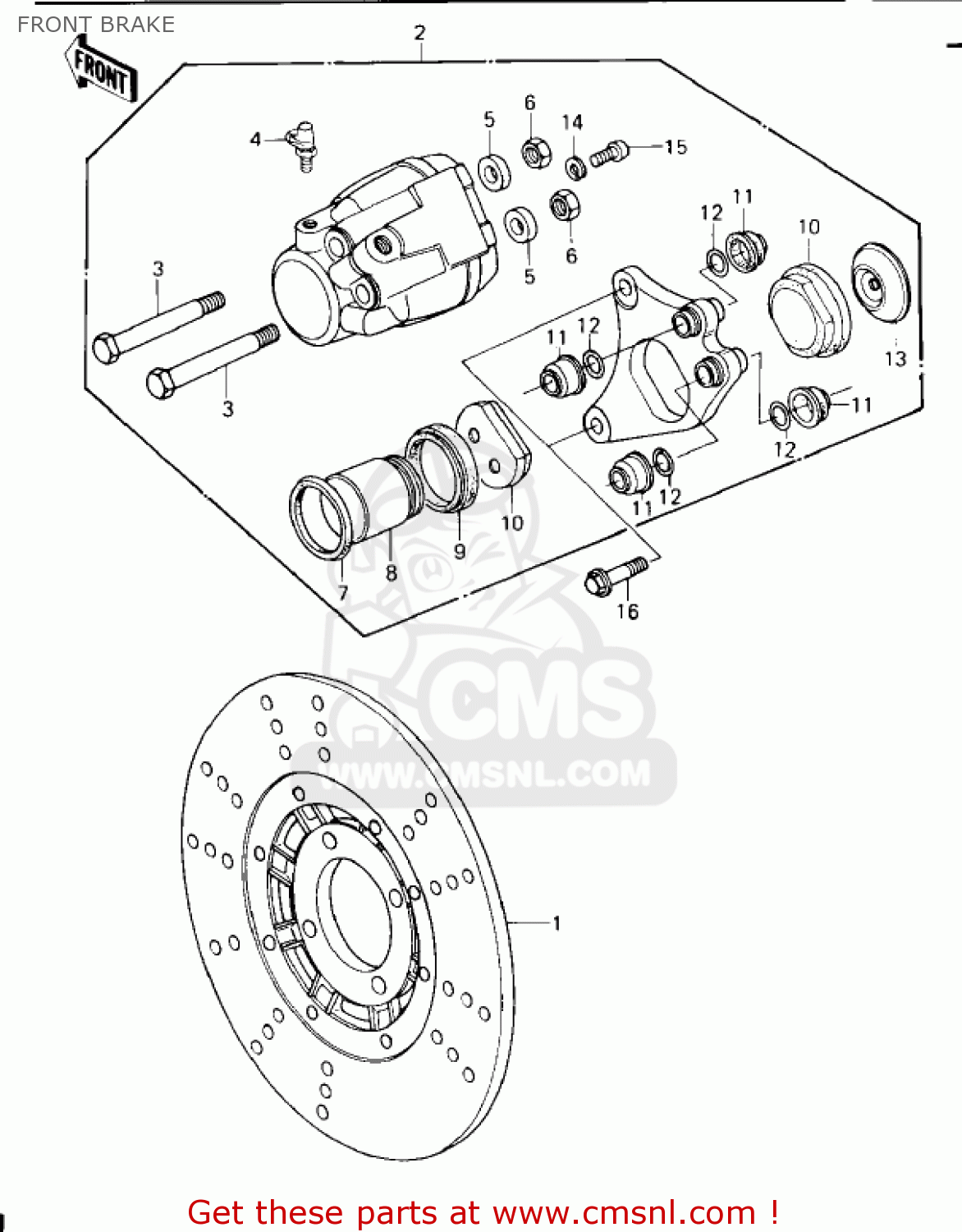 FRONT BRAKE KZ650E1 LTD 1980 USA / MPH