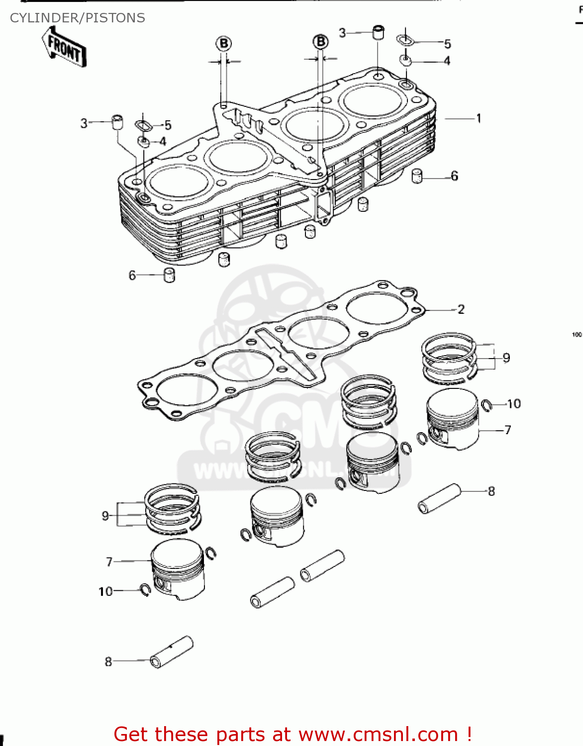 CYLINDER/PISTONS KZ650E1 LTD 1980 USA / MPH
