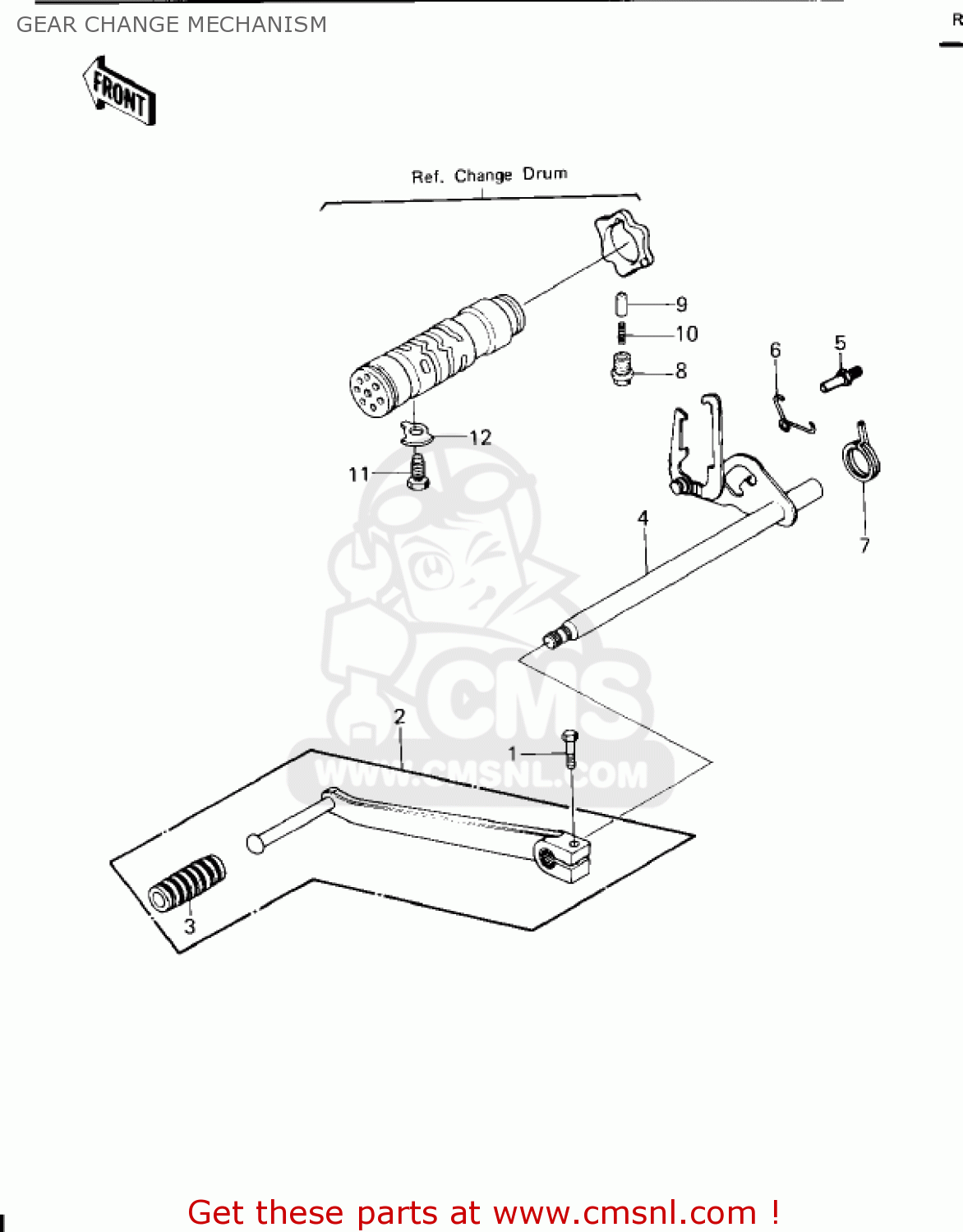 GEAR CHANGE MECHANISM KZ650E1 LTD 1980 USA / MPH