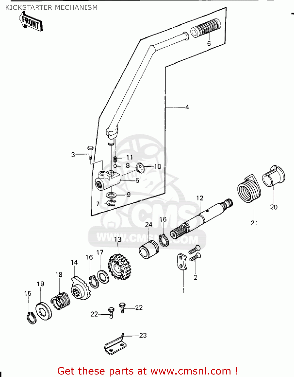 KICKSTARTER MECHANISM KZ650E1 LTD 1980 USA / MPH