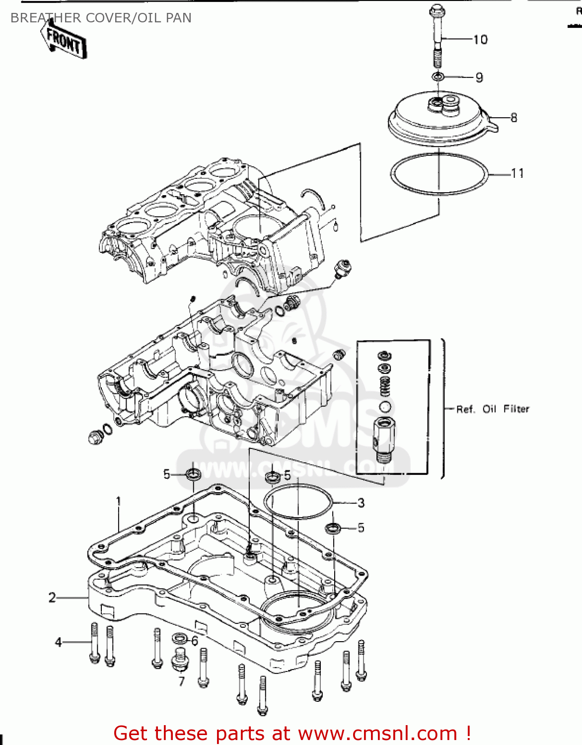 BREATHER COVER/OIL PAN KZ650E1 LTD 1980 USA / MPH