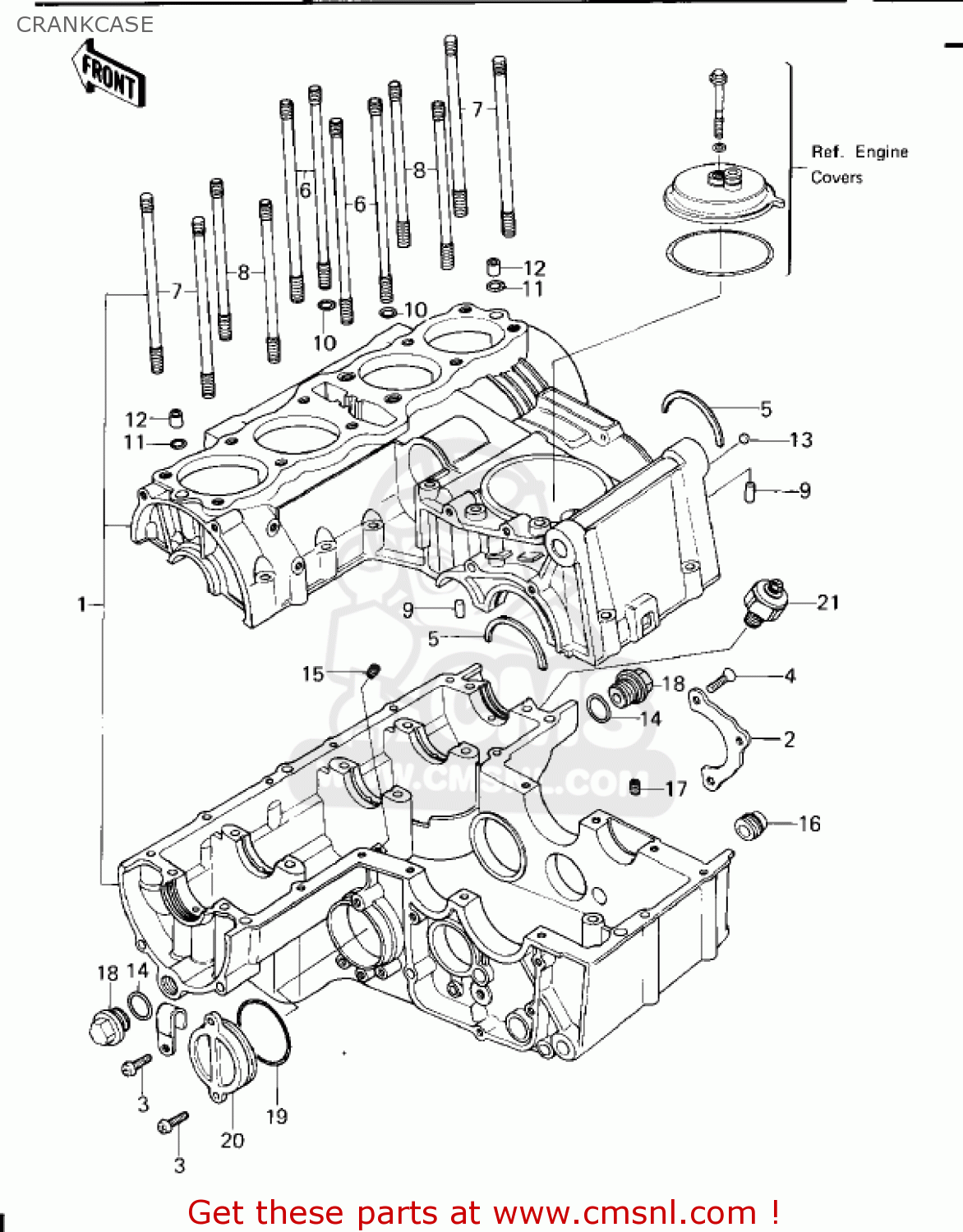 CRANKCASE KZ650E1 LTD 1980 USA / MPH