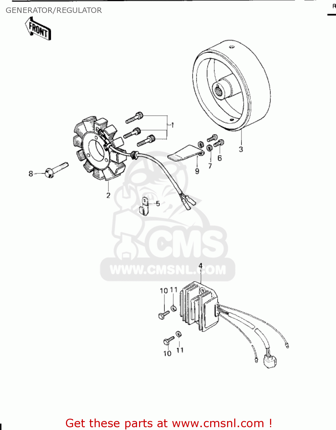 GENERATOR/REGULATOR KZ650E1 LTD 1980 USA / MPH