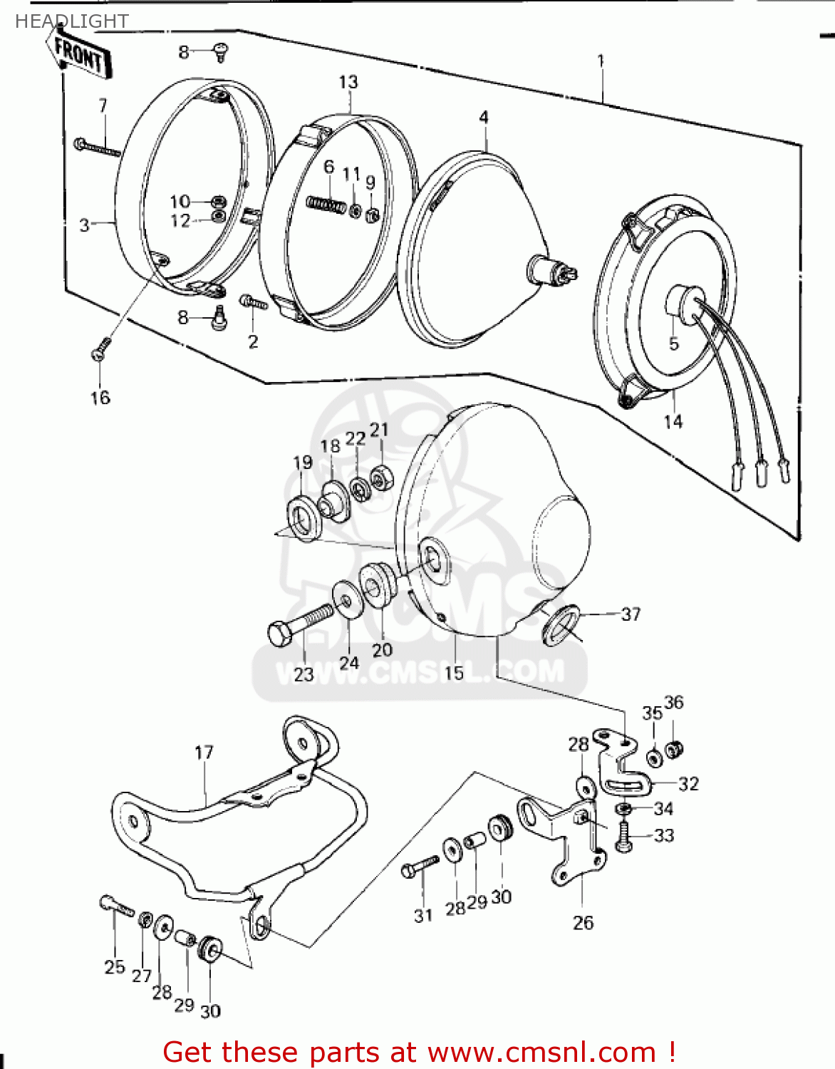 HEADLIGHT KZ650E1 LTD 1980 USA / MPH