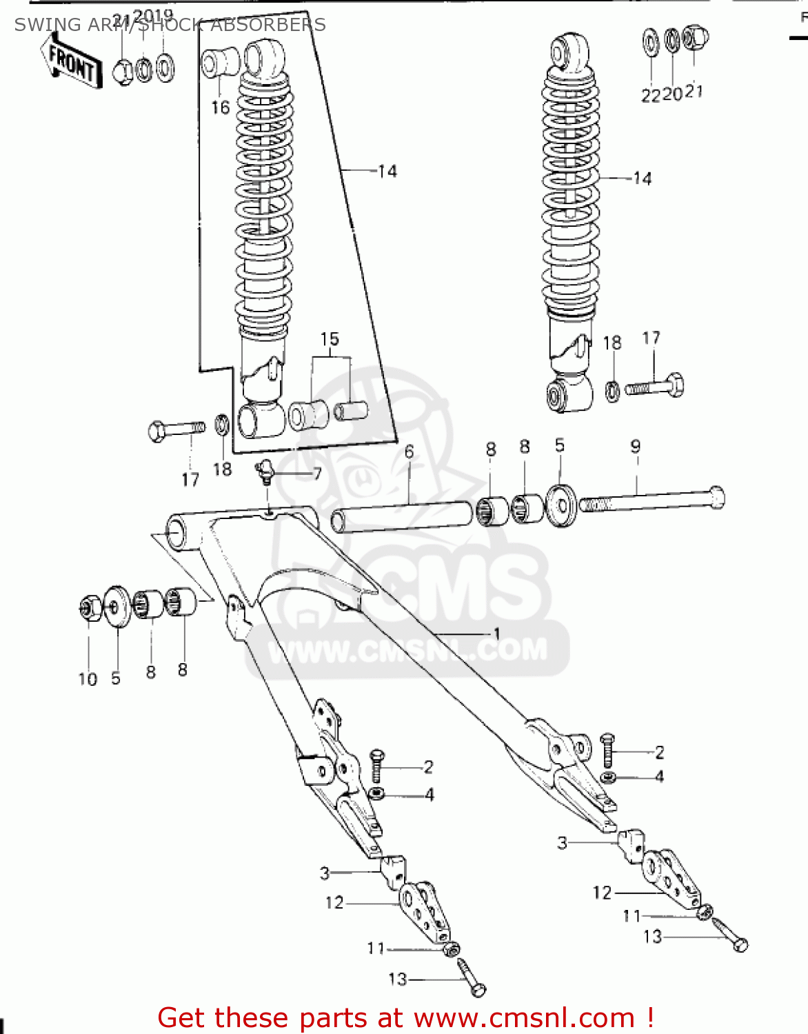 SWING ARM/SHOCK ABSORBERS KZ650E1 LTD 1980 USA / MPH