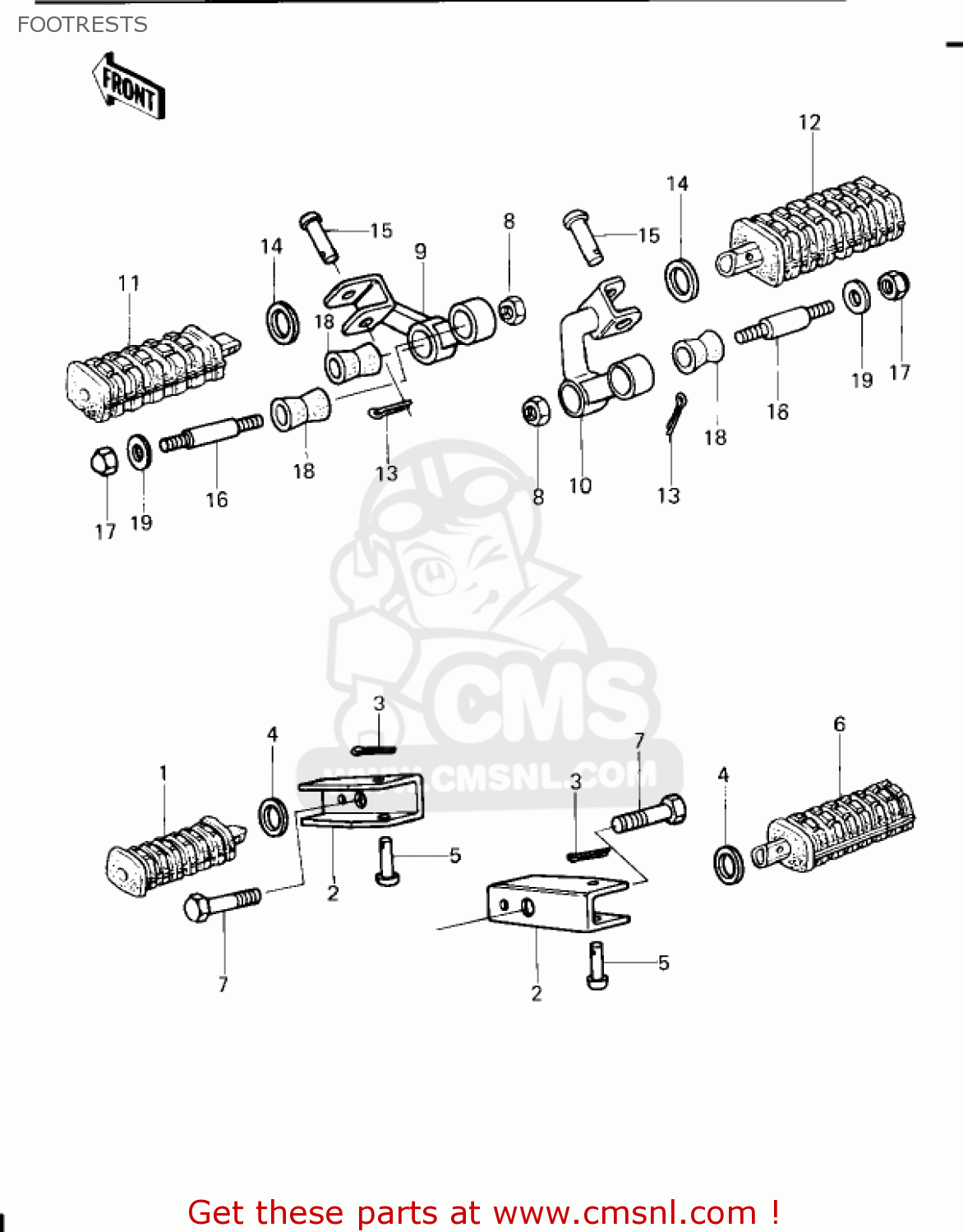 FOOTRESTS KZ650E1 LTD 1980 USA / MPH