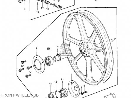 FRONT WHEEL/HUB - KZ650E1 LTD 1980 USA / MPH