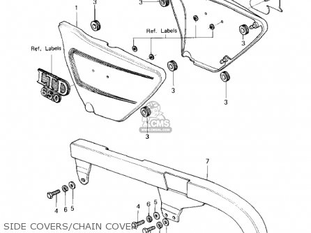 SIDE COVERS/CHAIN COVER - KZ650E1 LTD 1980 USA / MPH