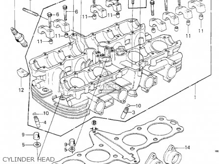 CYLINDER HEAD - KZ650E1 LTD 1980 USA / MPH