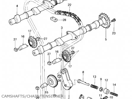 CAMSHAFTS/CHAIN/TENSIONER - KZ650E1 LTD 1980 USA / MPH