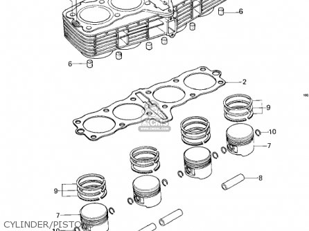 CYLINDER/PISTONS - KZ650E1 LTD 1980 USA / MPH