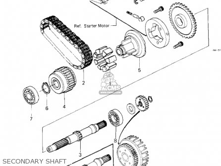 SECONDARY SHAFT - KZ650E1 LTD 1980 USA / MPH