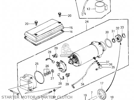 STARTER MOTOR/STARTER CLUTCH - KZ650E1 LTD 1980 USA / MPH
