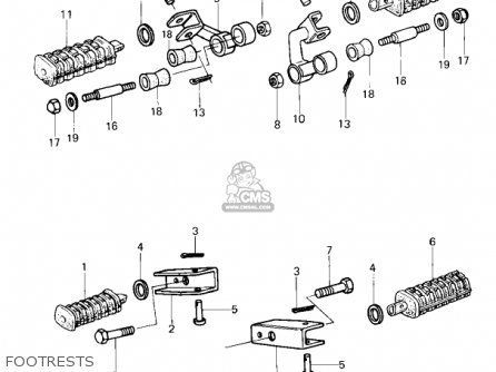 FOOTRESTS - KZ650E1 LTD 1980 USA / MPH