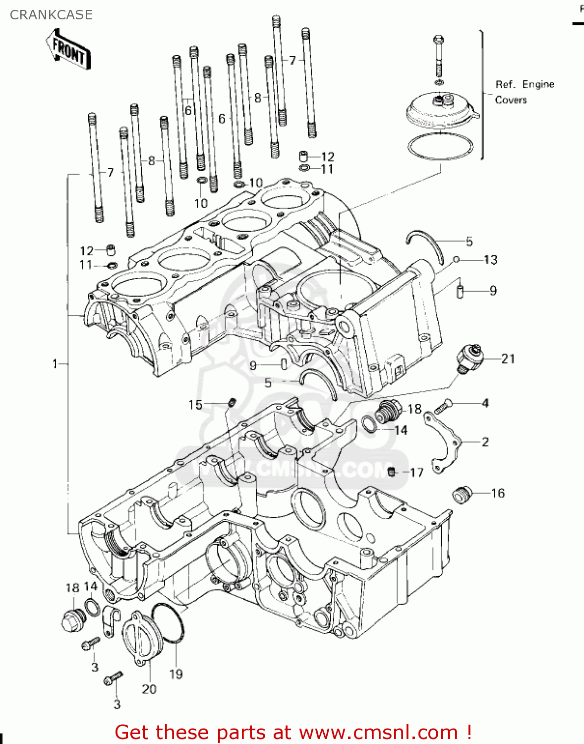CRANKCASE KZ650F1 1980 USA CANADA