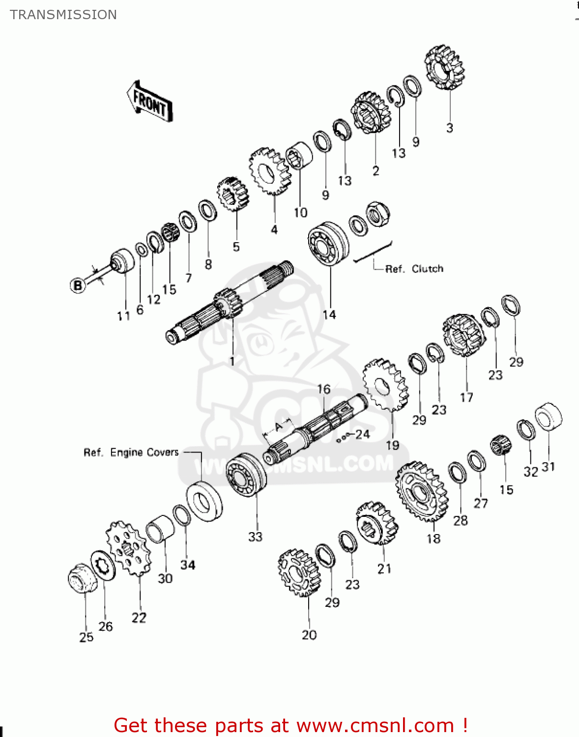 TRANSMISSION KZ650F1 1980 USA CANADA